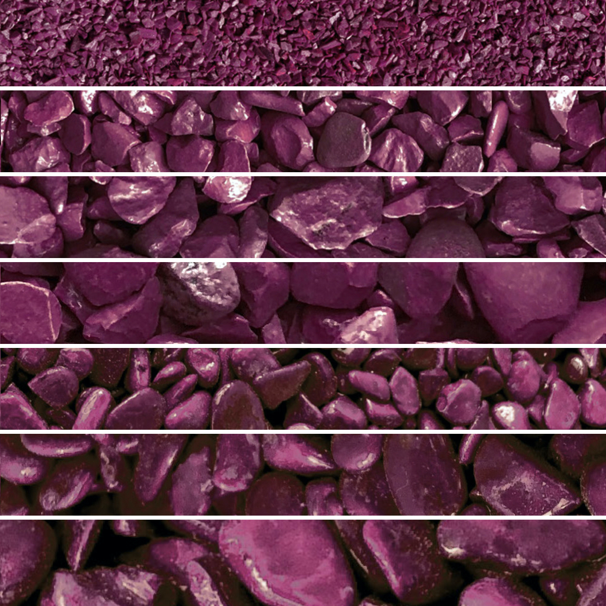 Pietre colorate di colore porpora violetto RAL 4007
